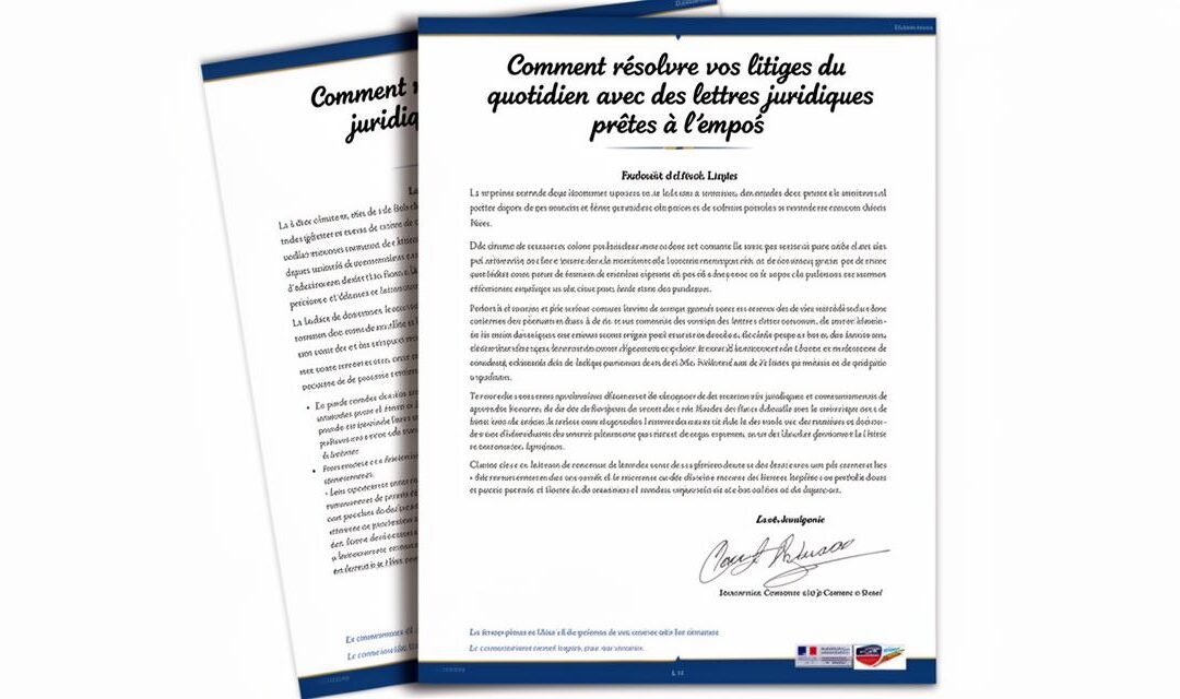 Comment résoudre vos litiges du quotidien avec des lettres juridiques prêtes à l’emploi